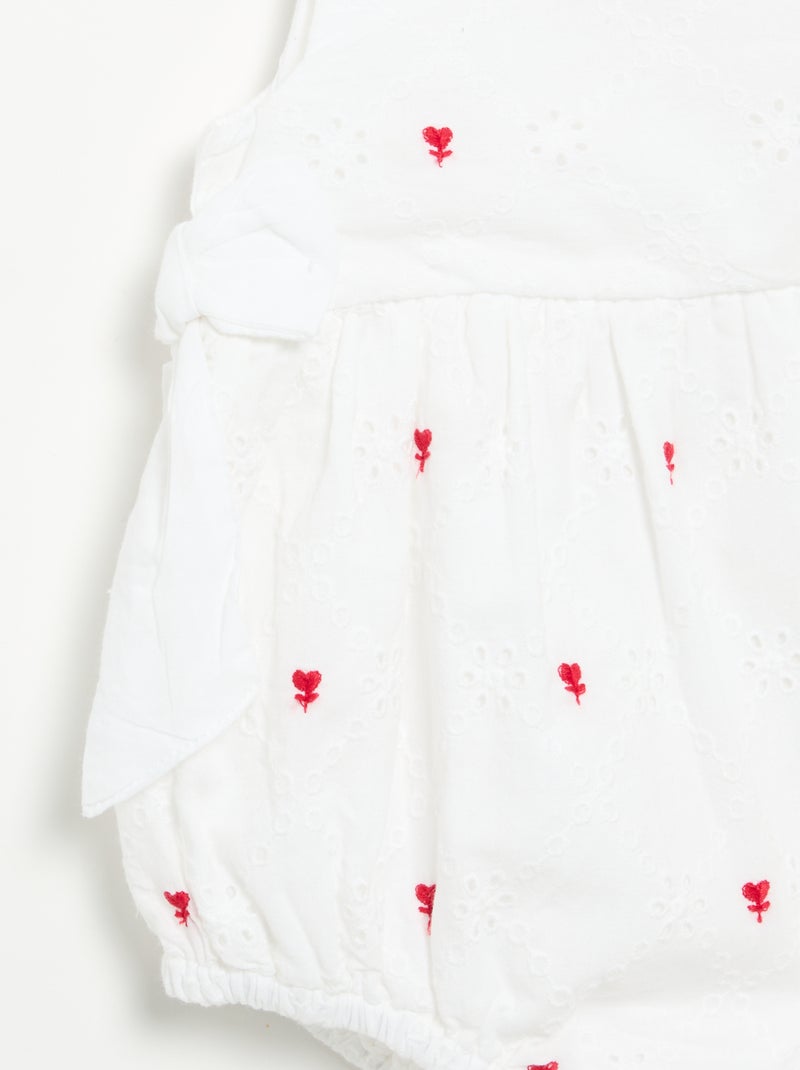 Mouwloze romper met borduursels Biege - Kiabi