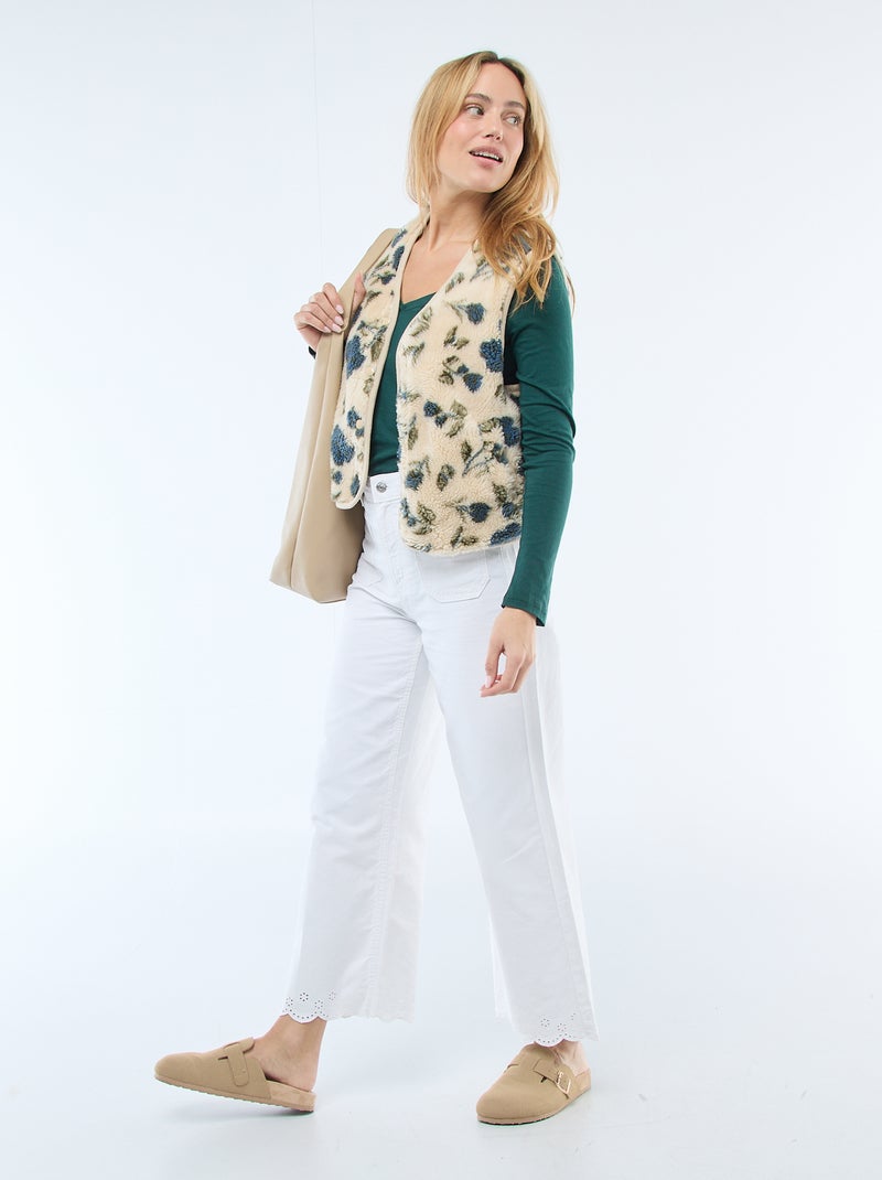 Mouwloze sherpa bodywarmer Biege - Kiabi