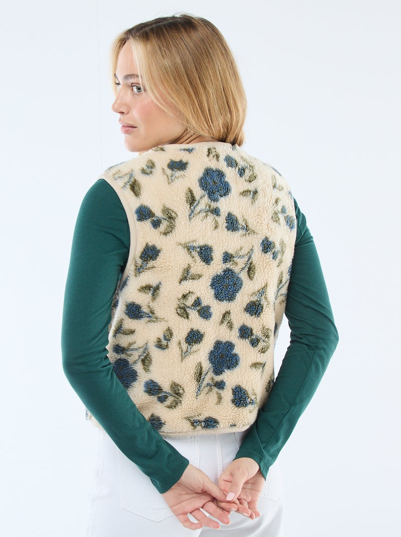 Mouwloze sherpa bodywarmer Biege - Kiabi