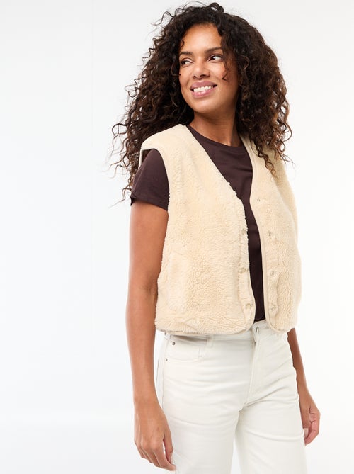 Mouwloze sherpa bodywarmer - Kiabi