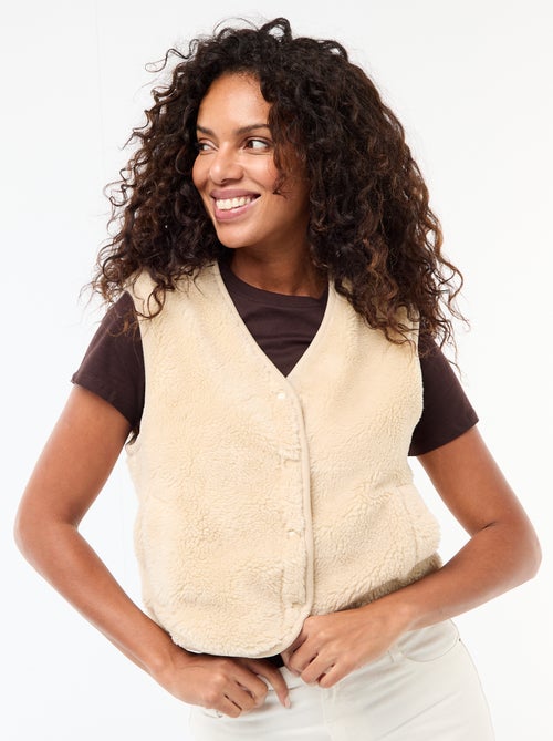 Mouwloze sherpa bodywarmer - Kiabi