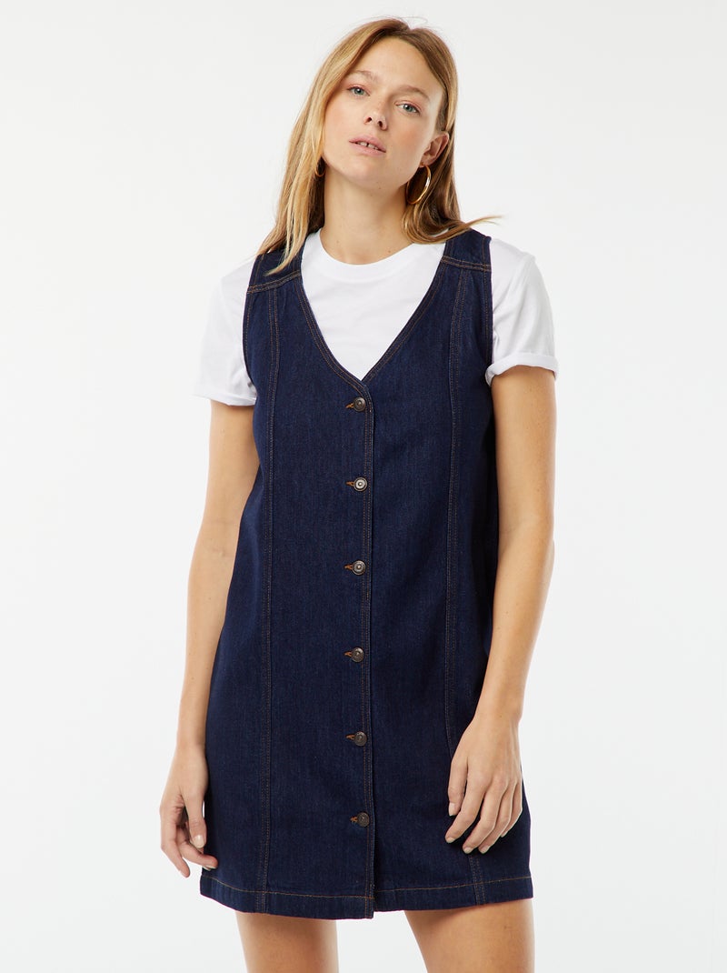 Mouwloze spijkerjurk Blauw - Kiabi