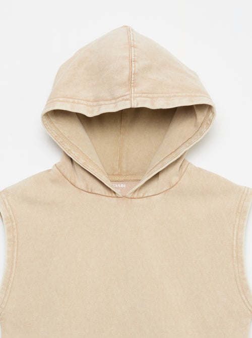 Mouwloze sweater met kap - Kiabi