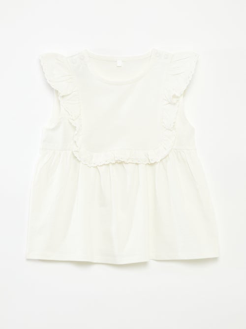 Mouwloze T-shirt met ruches - gemakkelijk aan te trekken collectie - Kiabi