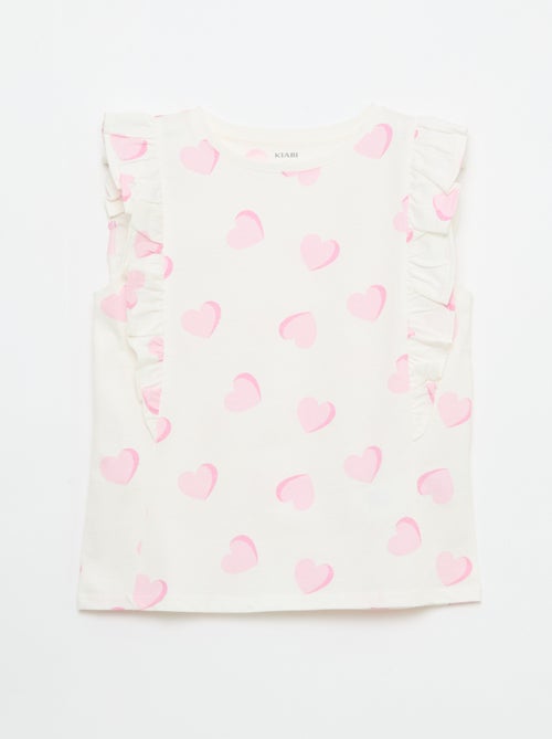 Mouwloze T-shirt met volants - Kiabi