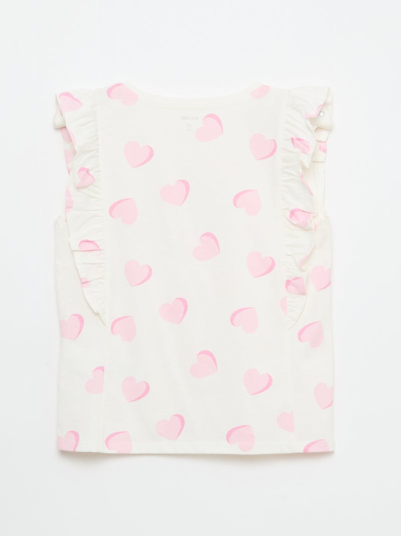 Mouwloze T-shirt met volants Rose - Kiabi