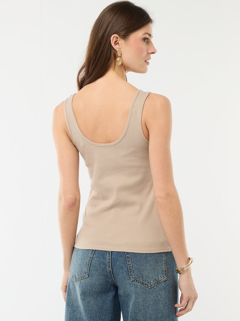 Mouwloze top Biege - Kiabi