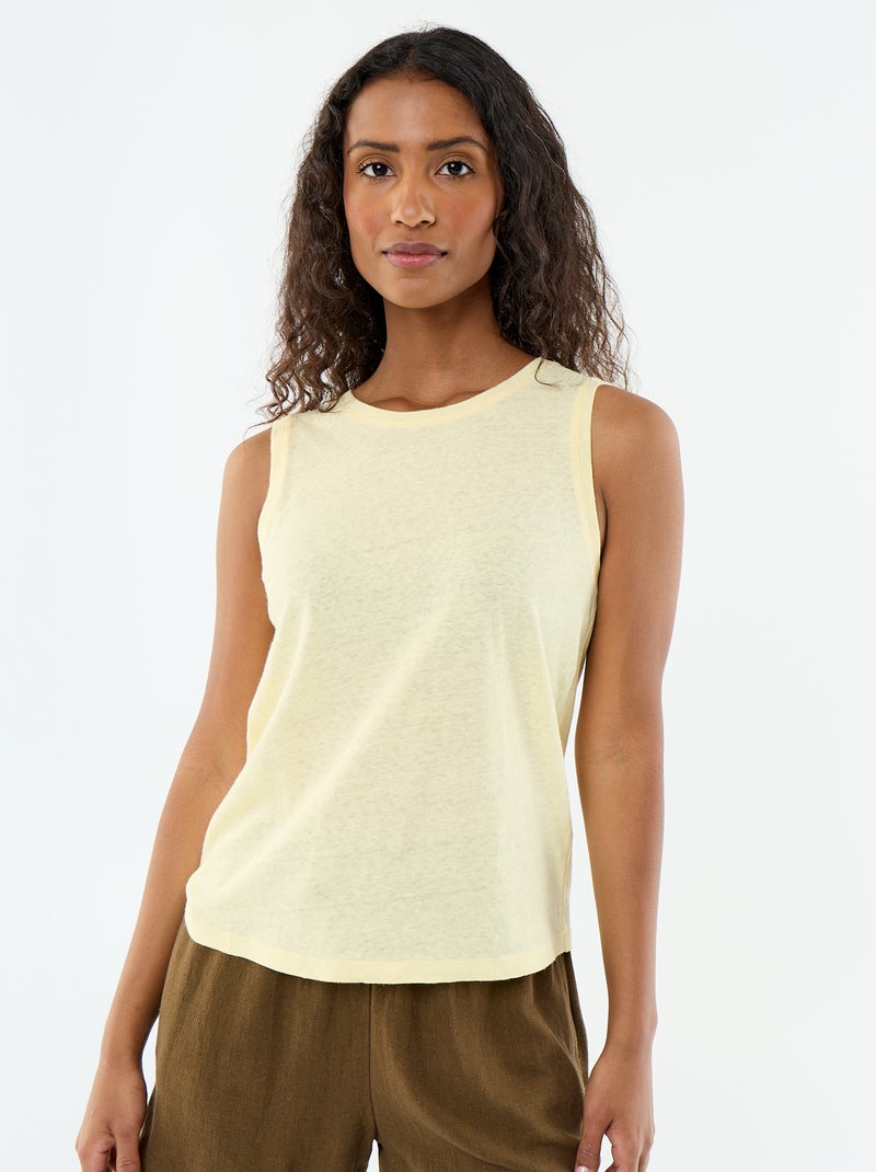 Mouwloze top Geel - Kiabi
