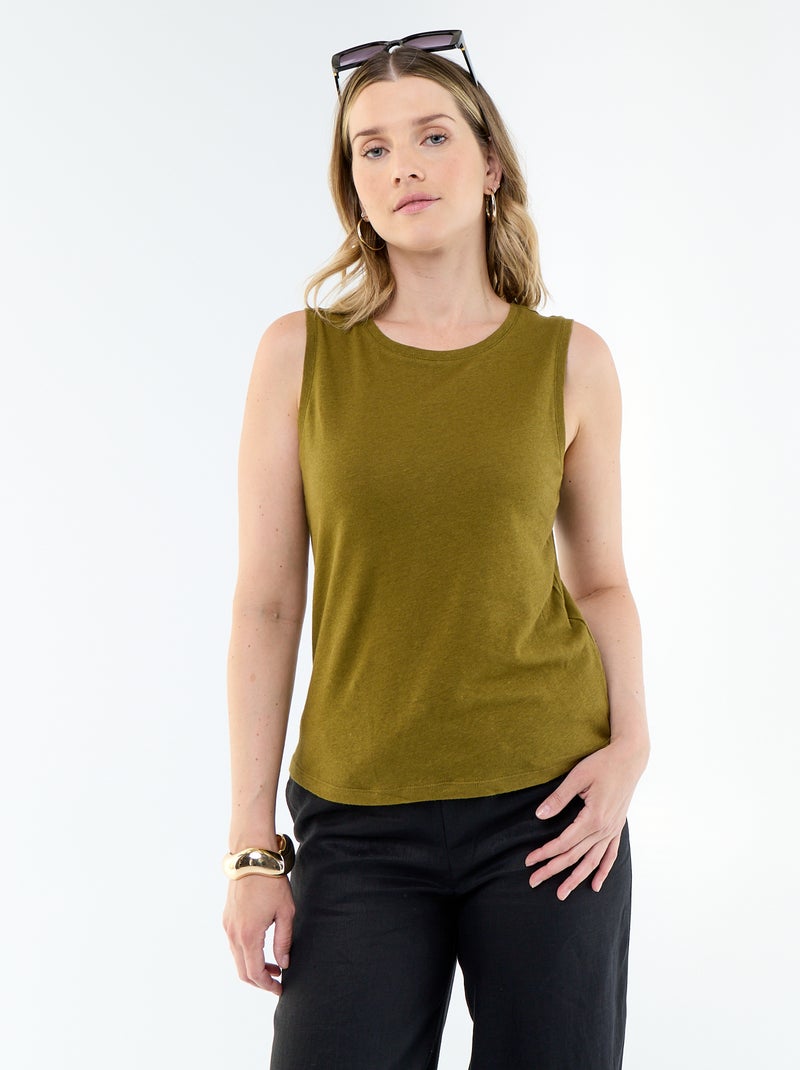 Mouwloze top Groen - Kiabi