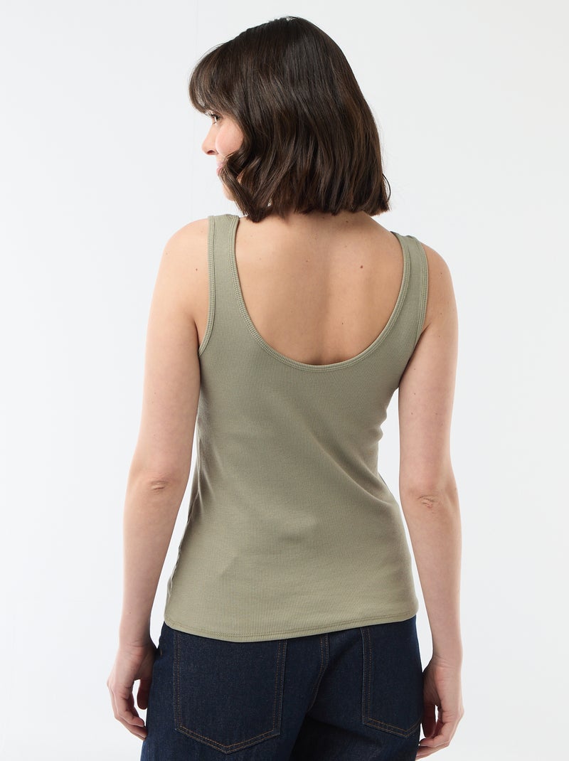 Mouwloze top Kaki - Kiabi