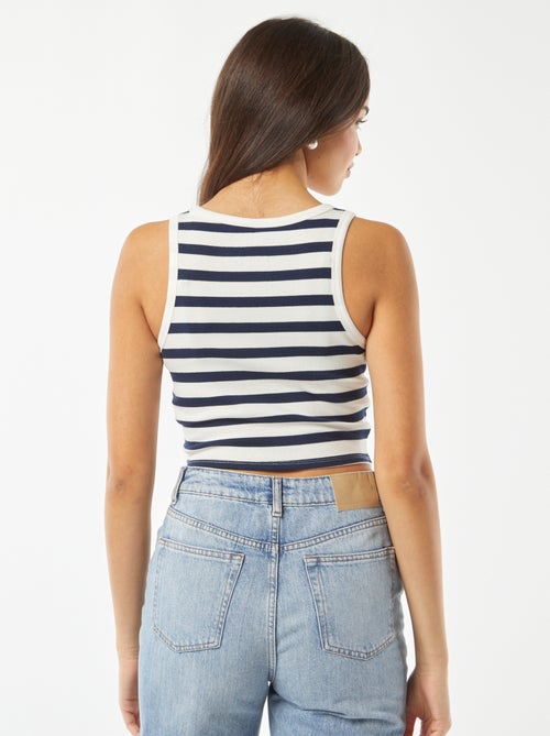 Mouwloze top met Amerikaanse kraag - Kiabi