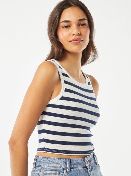 Mouwloze top met Amerikaanse kraag - Kiabi