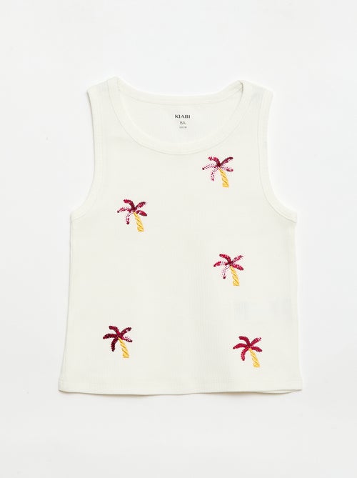 Mouwloze top met fantasieborduursels - Kiabi