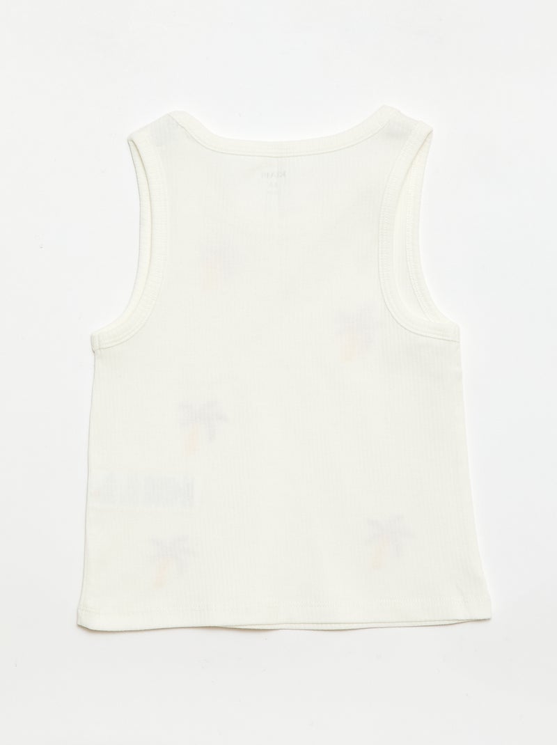 Mouwloze top met fantasieborduursels Wit - Kiabi