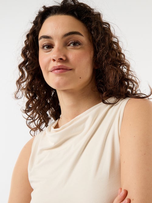 Mouwloze top met gedrapeerde halslijn - Kiabi