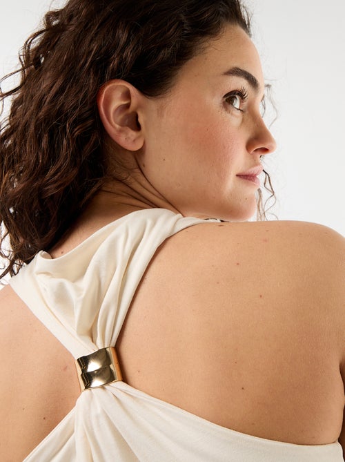 Mouwloze top met gedrapeerde halslijn - Kiabi