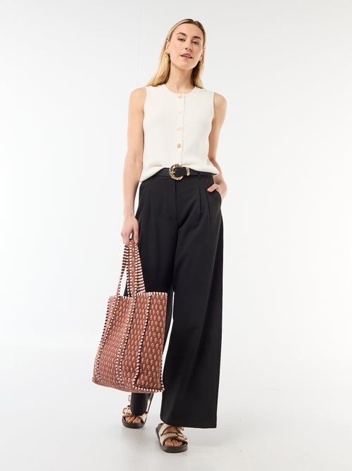 Mouwloze top met goudkleurige knopen - Kiabi