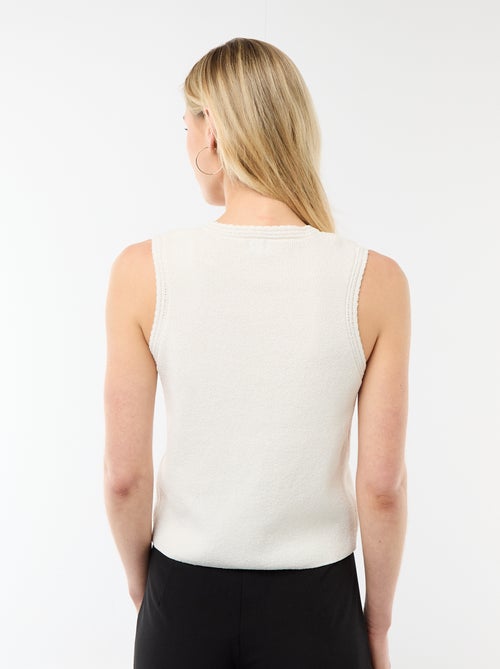 Mouwloze top met goudkleurige knopen - Kiabi