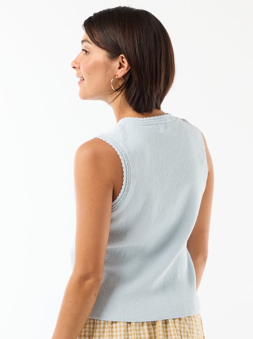 Mouwloze top met goudkleurige knopen - Kiabi