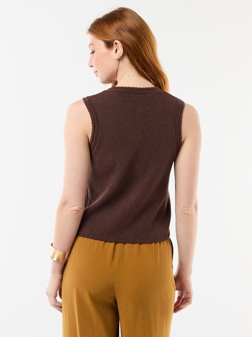 Mouwloze top met goudkleurige knopen - Kiabi