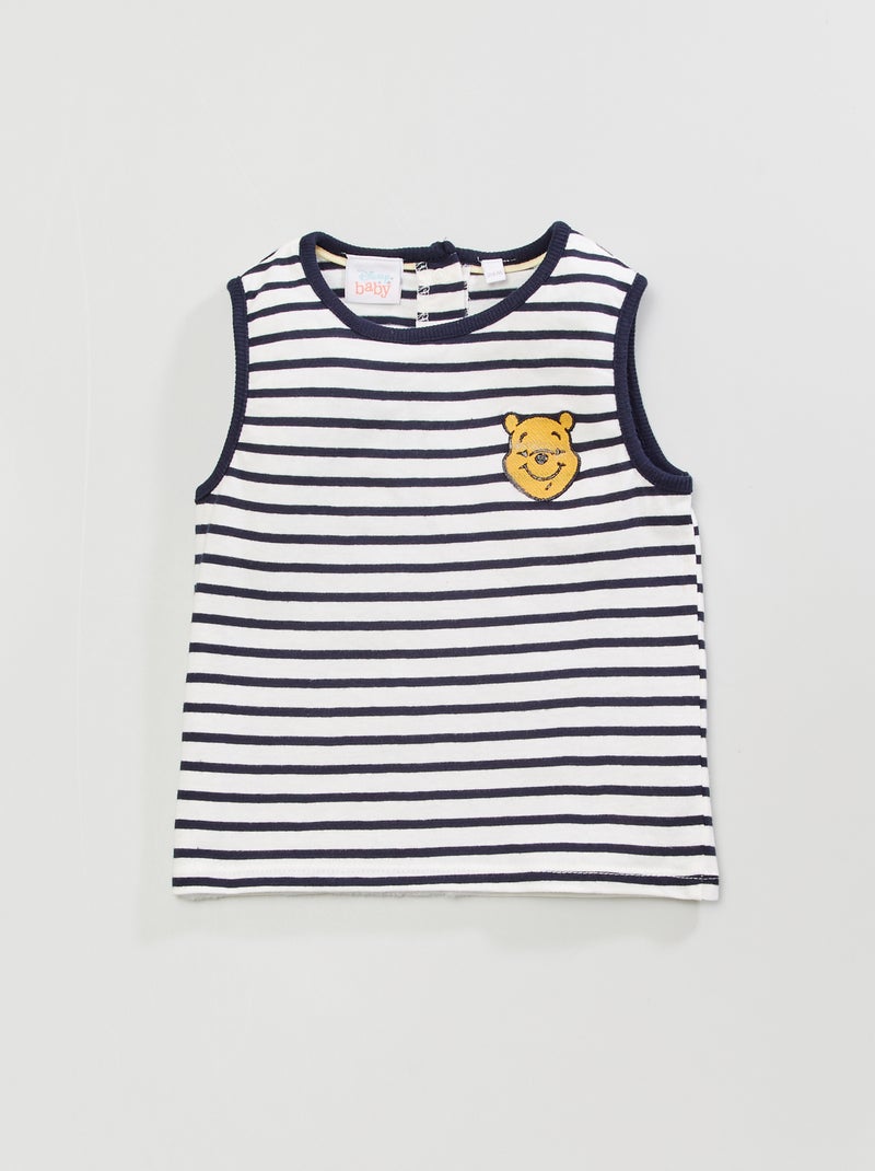 Mouwloze top met print BLAUW - Kiabi