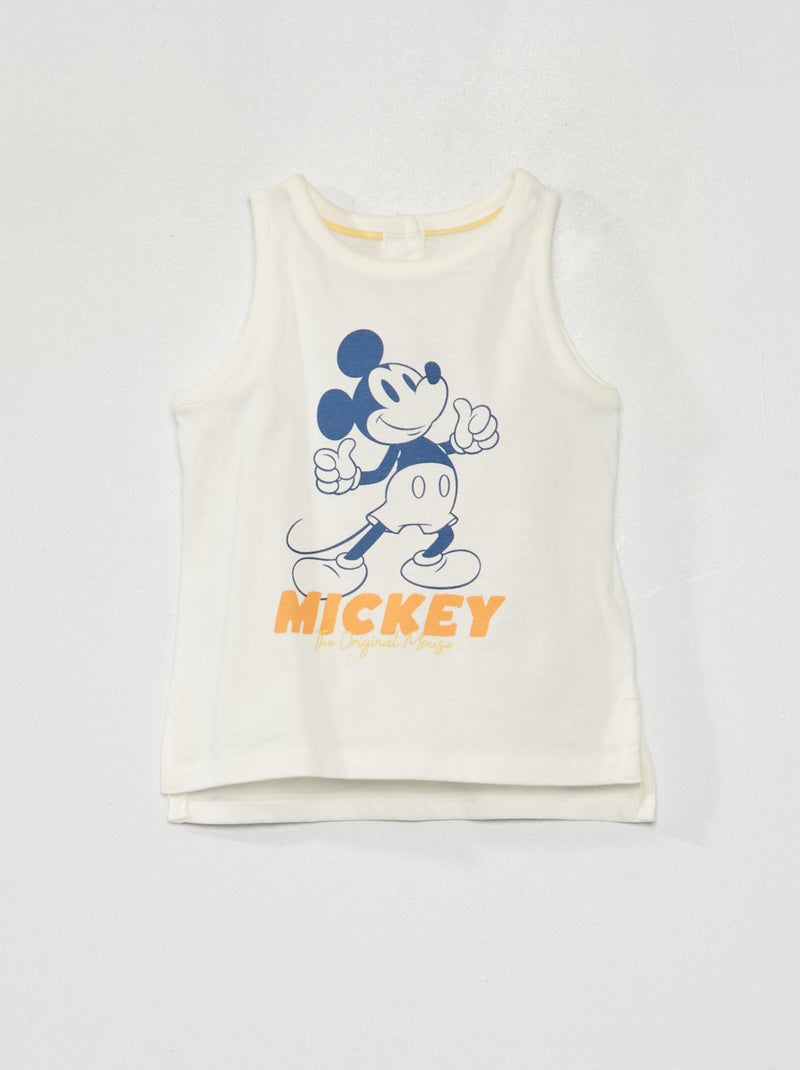 Mouwloze top met print 'Disney' 'Mickey' WIT - Kiabi
