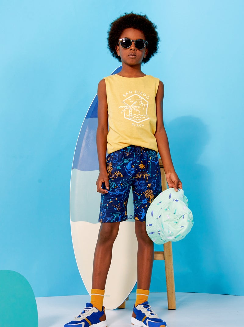 Mouwloze top met print GEEL - Kiabi