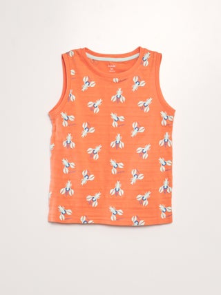 Mouwloze top met print