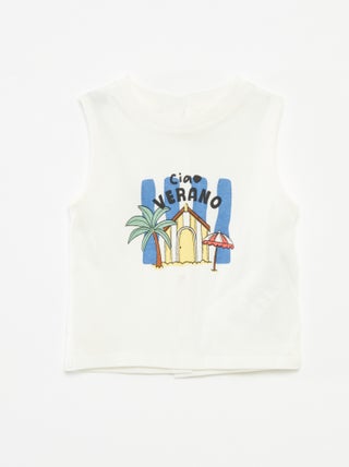 Mouwloze top met print