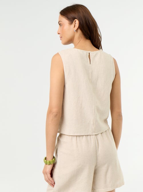 Mouwloze top met ronde hals - Kiabi Mouwloze top met ronde hals - Kiabi