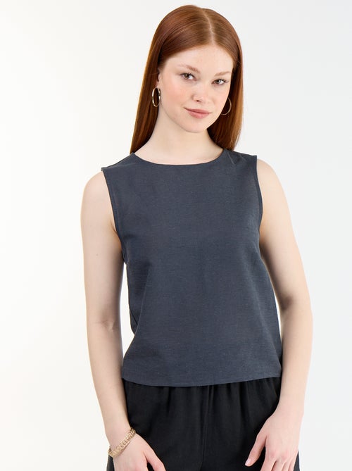 Mouwloze top met ronde hals - Kiabi Mouwloze top met ronde hals - Kiabi