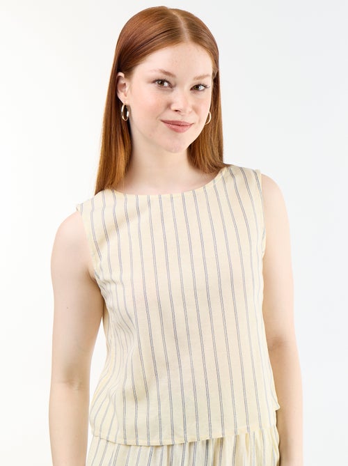 Mouwloze top met ronde hals - Kiabi