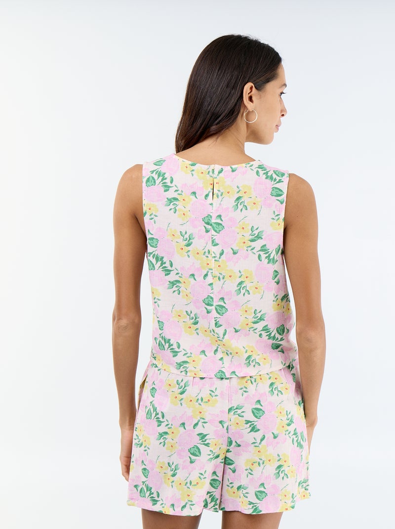Mouwloze top met ronde hals Rose - Kiabi