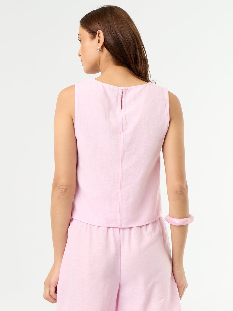 Mouwloze top met ronde hals Rose - Kiabi