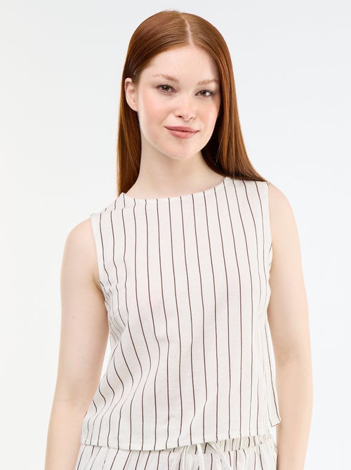 Mouwloze top met ronde hals - Kiabi Mouwloze top met ronde hals - Kiabi