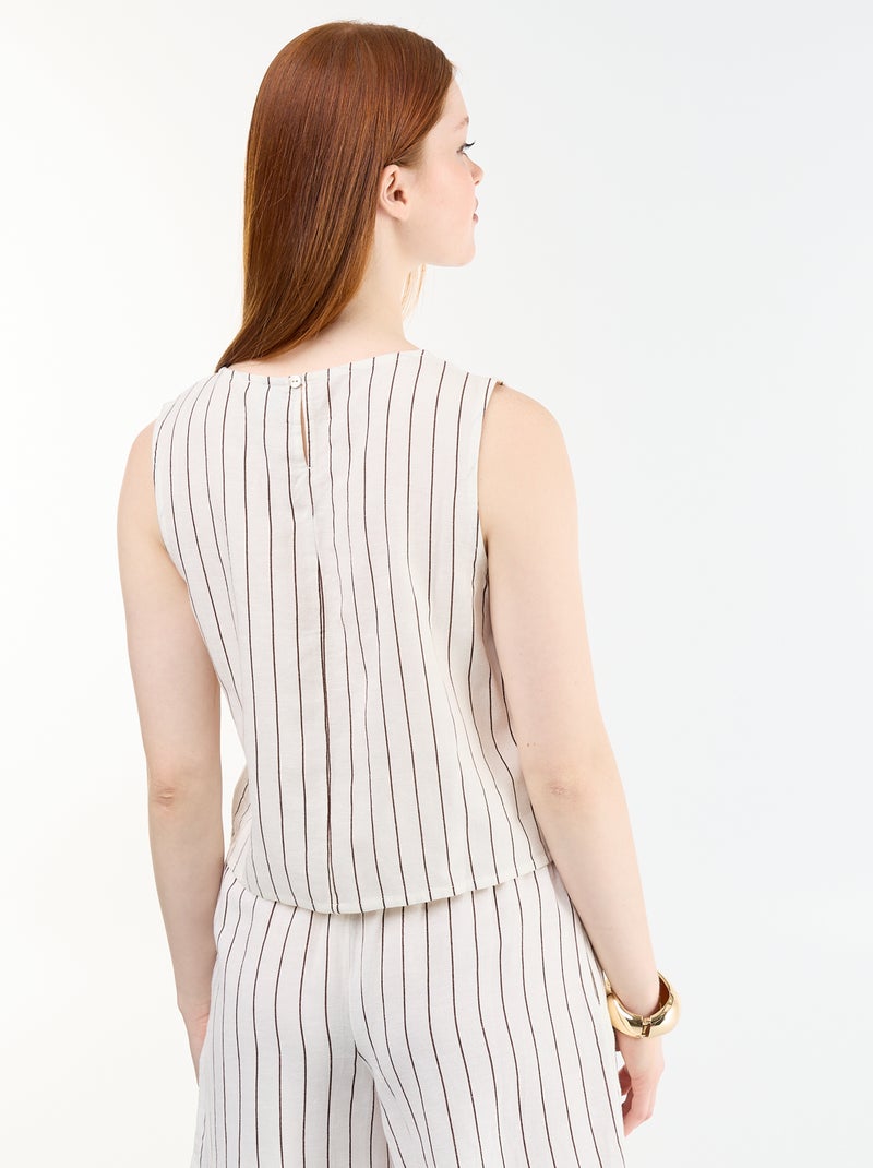 Mouwloze top met ronde hals Wit - Kiabi