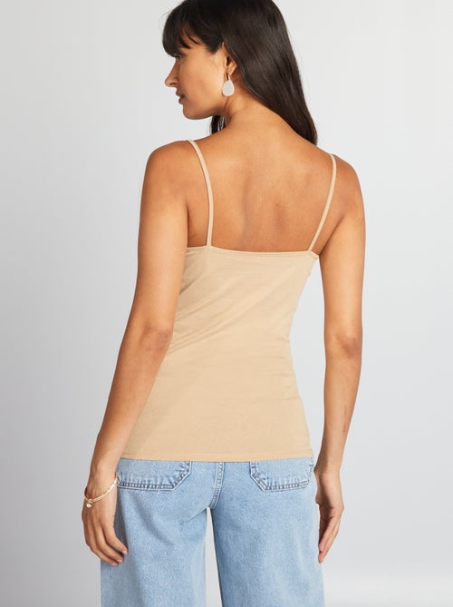 Mouwloze top met smalle bandjes - Kiabi
