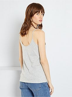 Damesmode maat 34-48 - Mouwloze top met smalle bandjes - Kiabi