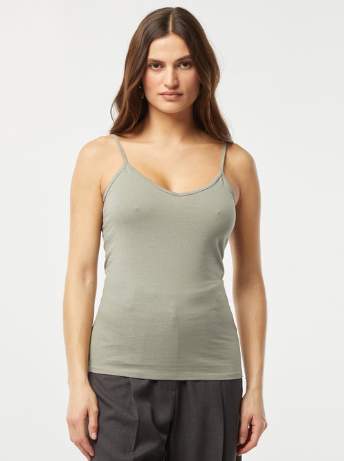 Mouwloze top met smalle bandjes - Kiabi