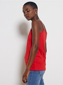 Damesmode maat 34-48 - Mouwloze top met smalle bandjes - Kiabi