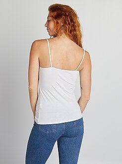 Damesmode maat 34-48 - Mouwloze top met smalle bandjes - Kiabi