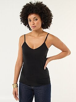 Damesmode maat 34-48 - Mouwloze top met smalle bandjes - Kiabi