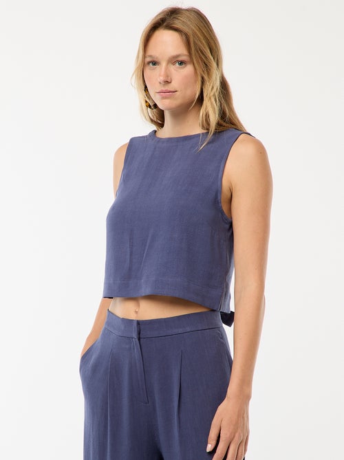 Mouwloze top met strikdetail op de rug - Kiabi