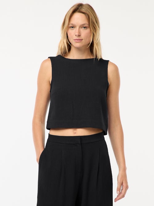 Mouwloze top met strikdetail op de rug - Kiabi