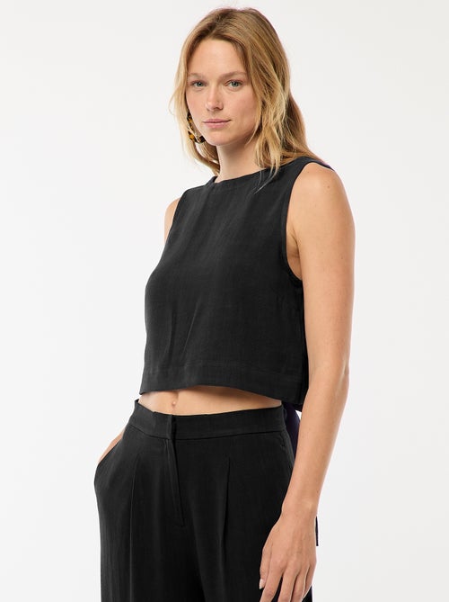 Mouwloze top met strikdetail op de rug - Kiabi