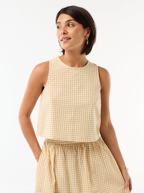 Mouwloze top met Vichyruit - Kiabi