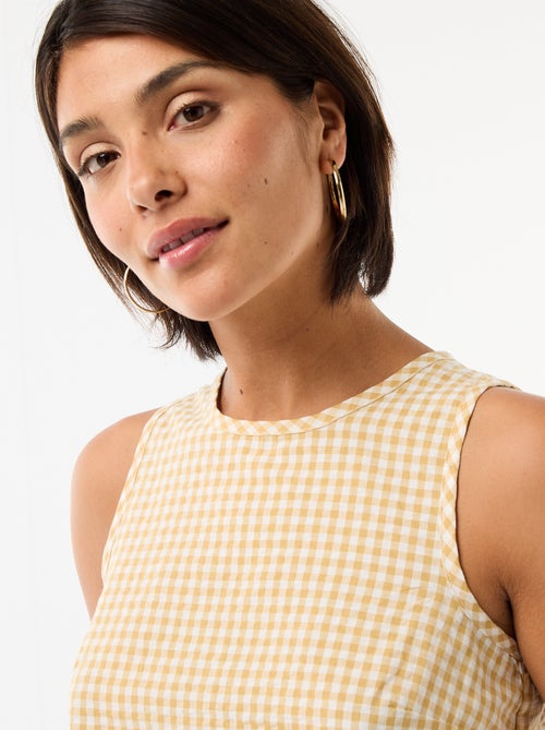 Mouwloze top met Vichyruit - Kiabi