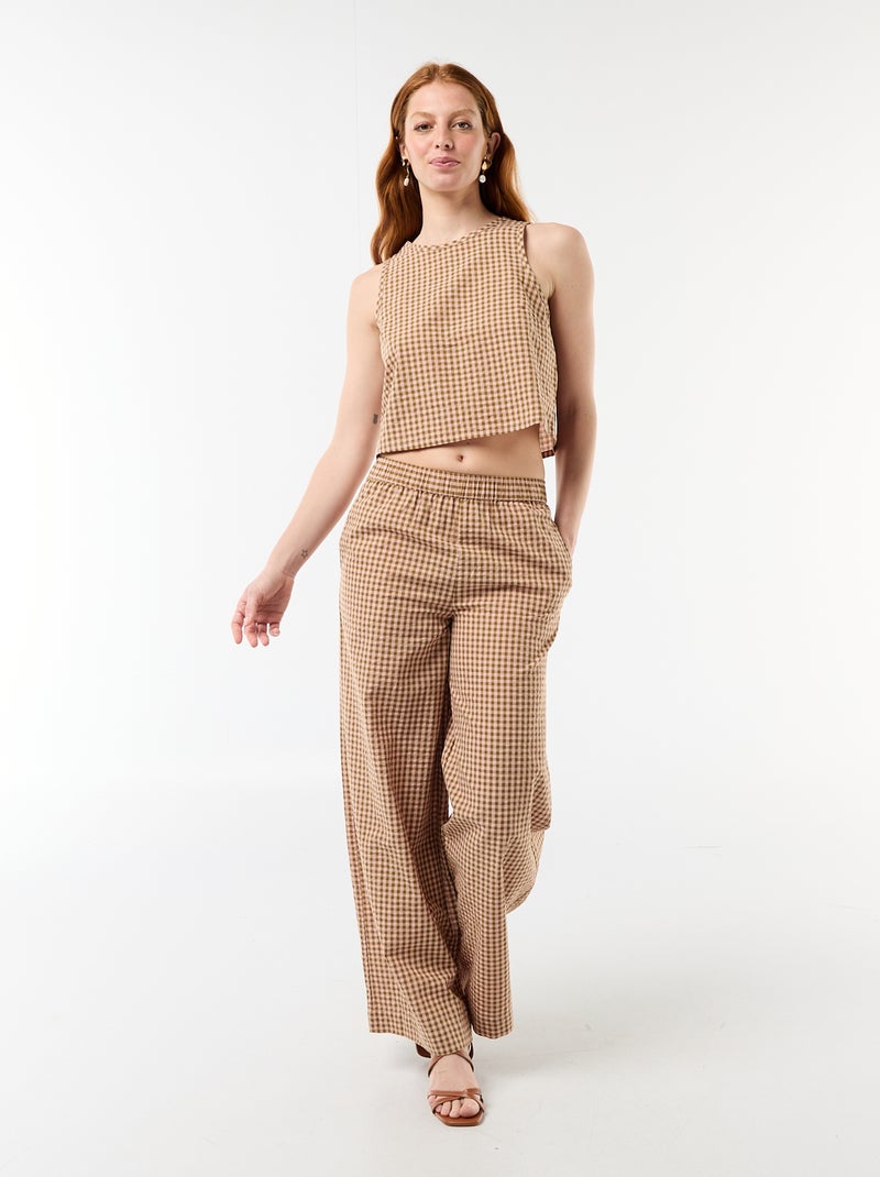Mouwloze top met Vichyruit Rose - Kiabi