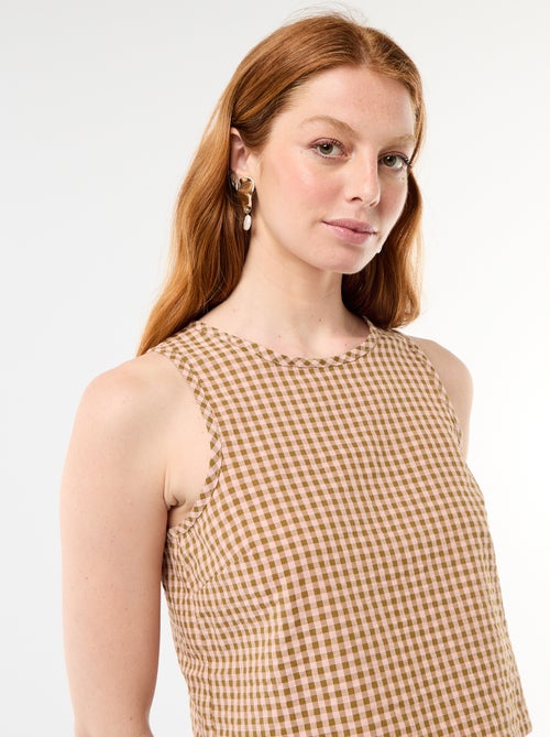 Mouwloze top met Vichyruit - Kiabi