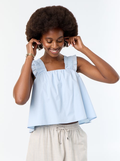 Mouwloze top met volantbandjes - Kiabi